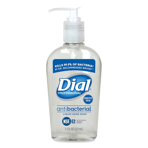 Dial Professional Antibacterial Liquid Hand Soap for Sensitive Skin, Floral, 7.5 oz Pump, PK12, 12PK DIA 82834